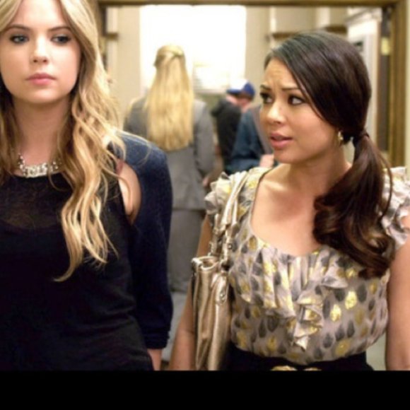 Anthropologie Gold and Silver Ruffle Blouse - Picture 3 of 12